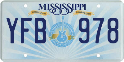 MS license plate YFB978