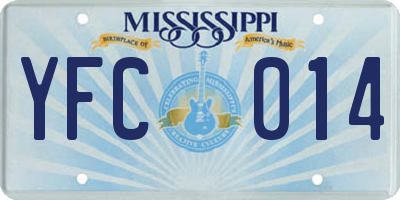 MS license plate YFC014