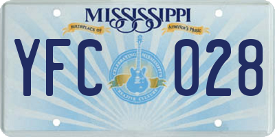 MS license plate YFC028