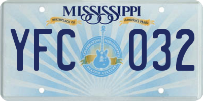 MS license plate YFC032