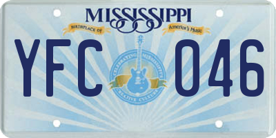 MS license plate YFC046