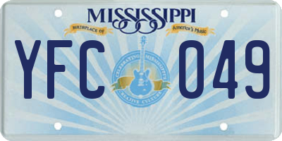 MS license plate YFC049