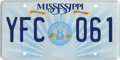 MS license plate YFC061
