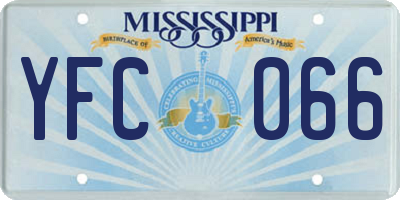 MS license plate YFC066