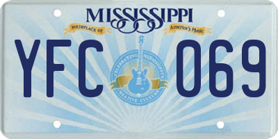 MS license plate YFC069