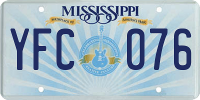 MS license plate YFC076