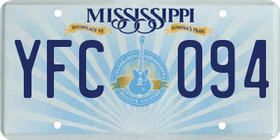 MS license plate YFC094