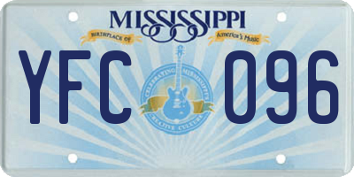 MS license plate YFC096