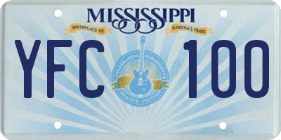 MS license plate YFC100