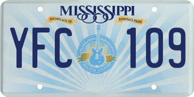 MS license plate YFC109