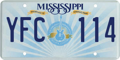 MS license plate YFC114