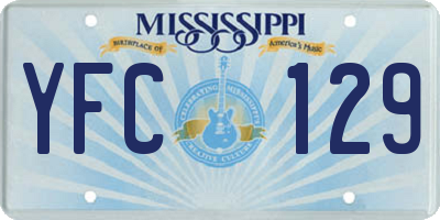 MS license plate YFC129