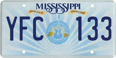 MS license plate YFC133