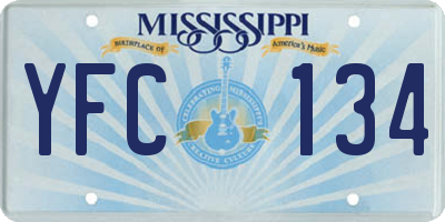 MS license plate YFC134