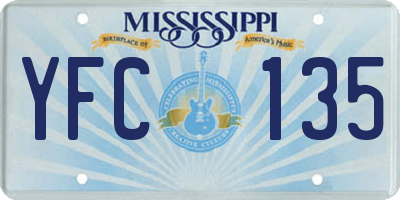 MS license plate YFC135