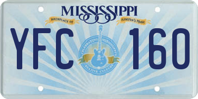 MS license plate YFC160