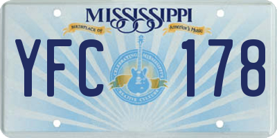 MS license plate YFC178