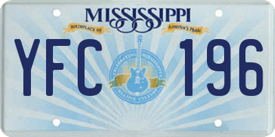 MS license plate YFC196