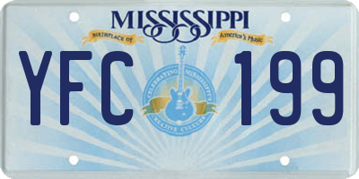 MS license plate YFC199