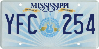 MS license plate YFC254