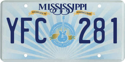 MS license plate YFC281
