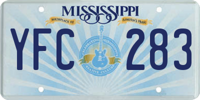 MS license plate YFC283
