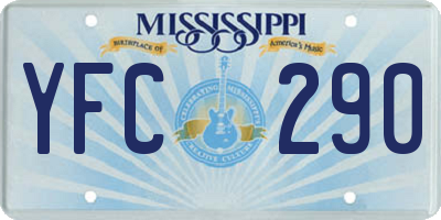 MS license plate YFC290