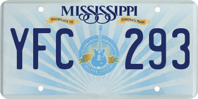 MS license plate YFC293