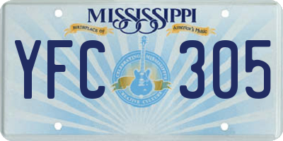 MS license plate YFC305