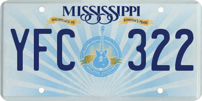 MS license plate YFC322