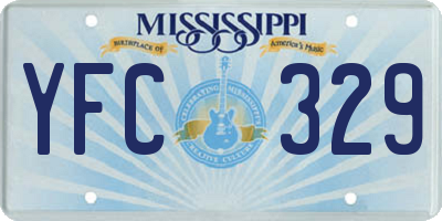 MS license plate YFC329