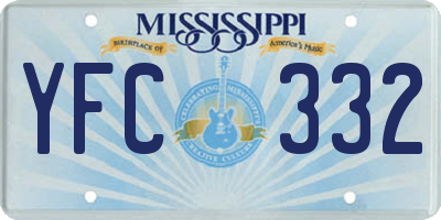 MS license plate YFC332