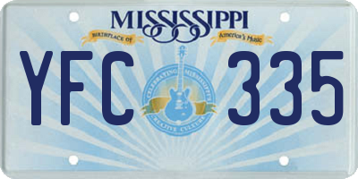 MS license plate YFC335