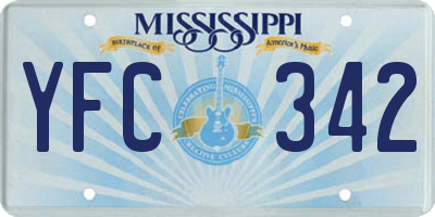 MS license plate YFC342