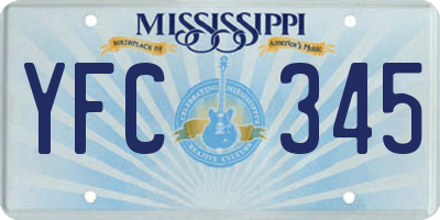 MS license plate YFC345