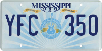 MS license plate YFC350
