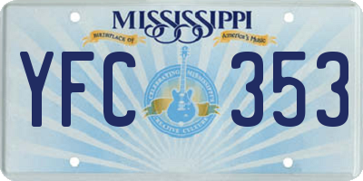 MS license plate YFC353