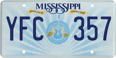 MS license plate YFC357