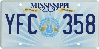 MS license plate YFC358