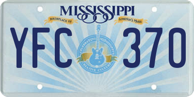 MS license plate YFC370