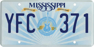 MS license plate YFC371