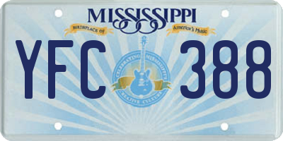 MS license plate YFC388