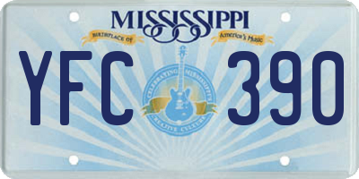 MS license plate YFC390
