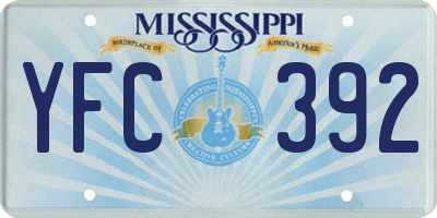 MS license plate YFC392