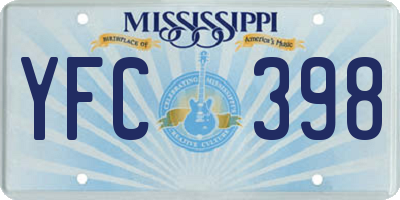 MS license plate YFC398