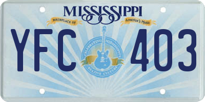 MS license plate YFC403
