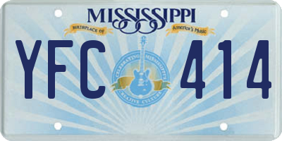 MS license plate YFC414