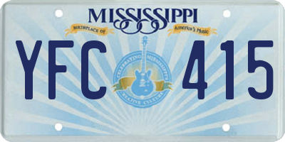 MS license plate YFC415