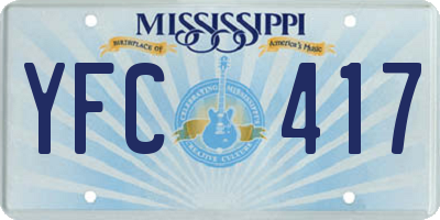 MS license plate YFC417