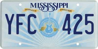 MS license plate YFC425
